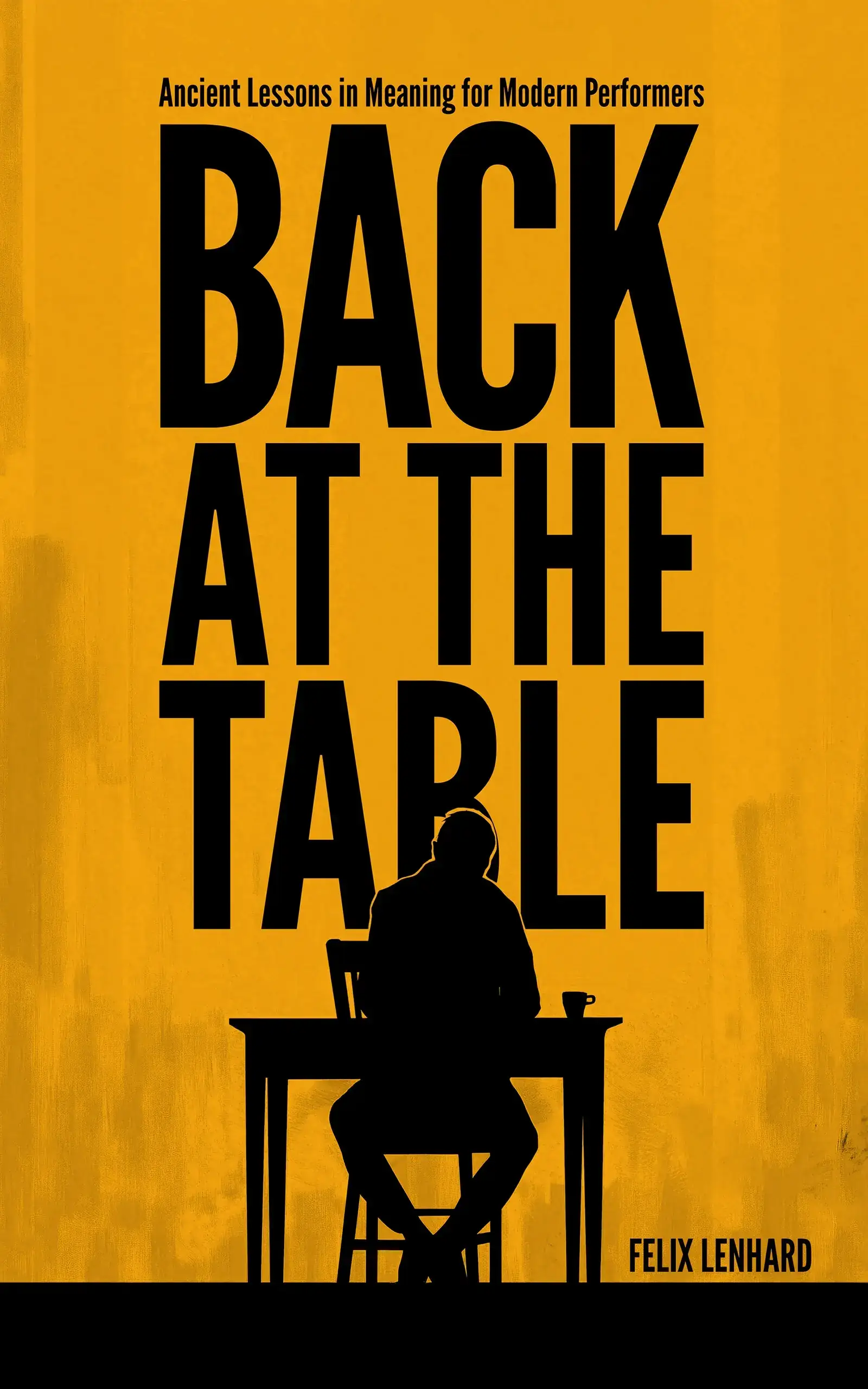 Back at the Table — book cover with a silhouetted figure at a warm gold table